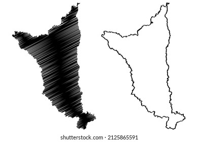Serra do Navio municipality (Amapa state, Municipalities of Brazil, Federative Republic of Brazil) map vector illustration, scribble sketch Serra do Navio map