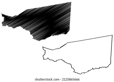 Serra Dourada municipality (Bahia state, Municipalities of Brazil, Federative Republic of Brazil) map vector illustration, scribble sketch Serra Dourada map
