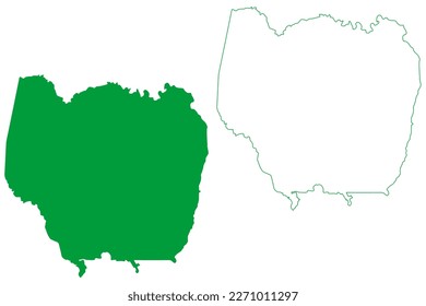 Serra municipality (Espírito Santo state, Municipalities of Brazil, Federative Republic of Brazil) map vector illustration, scribble sketch Serra map