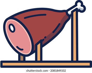 Serrano ham illustration icon design flat food