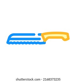 serrated bread knife color icon vector. serrated bread knife sign. isolated symbol illustration