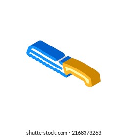 serrated bread knife isometric icon vector. serrated bread knife sign. isolated symbol illustration
