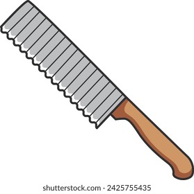 Icono de cortador dentado en estilo doodle sobre fondo blanco