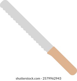 Serrated Kitchen Bread Knife Illustration