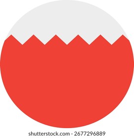 Forma circular serrada roja y blanca