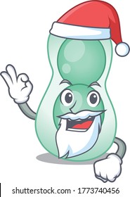 Serratia marcescens Santa cartoon character with cute ok finger