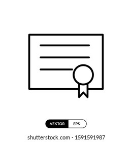 Sertificate icon vector illustration logo template for many purpose. Isolated on white background.