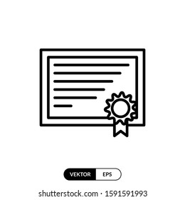 Sertificate icon vector illustration logo template for many purpose. Isolated on white background.