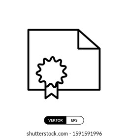 Sertificate icon vector illustration logo template for many purpose. Isolated on white background.