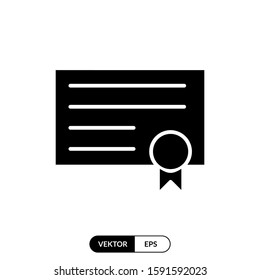 Sertificate icon vector illustration logo template for many purpose. Isolated on white background.