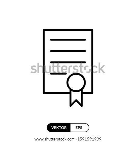 Sertificate icon vector illustration logo template for many purpose. Isolated on white background.