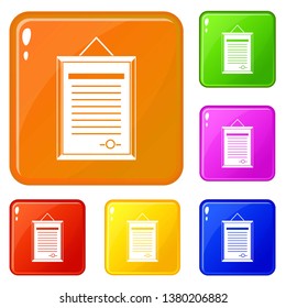 Sertificate icons set collection vector 6 color isolated on white background