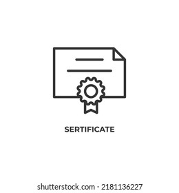 sertificate line icon. linear style sign for mobile concept and web design. Outline vector icon. Symbol, logo illustration. Vector graphics