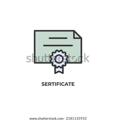 sertificate vector icon. Colorful flat design vector illustration. Vector graphics