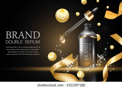 serum banner realistict background vector and illustrator