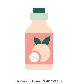 Serum bottle with citrus extract design isolated vector illustration