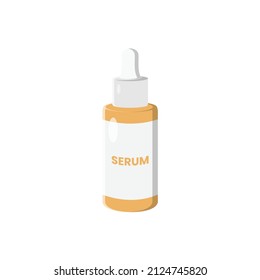 Serum Bottle Flat Illustration. Clean Icon Design Element on Isolated White Background
