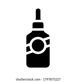 vector de icono de glifo de botella sérica. signo del frasco sérico. símbolo de contorno aislado ilustración negra