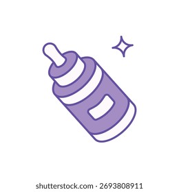 Icono de botella de suero limpio y Ilustración vectorial moderna
