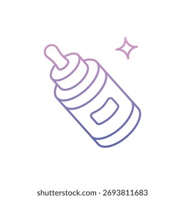 Icono de botella de suero limpio y Ilustración vectorial moderna