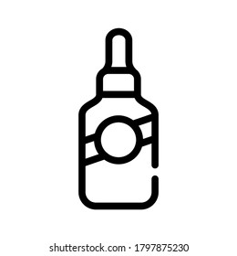 serum bottle line icon vector. serum bottle sign. isolated contour symbol black illustration