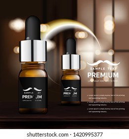 Serum with a bottle of mustache