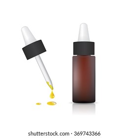 serum bottle on white background