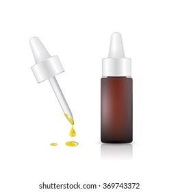 serum bottle on white background