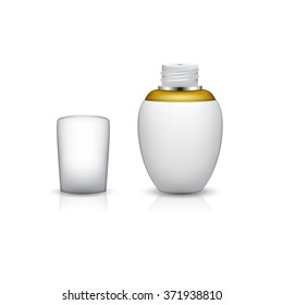 serum bottle on white background