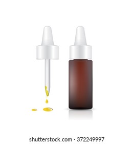 serum bottle on white background