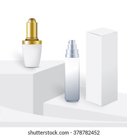 serum bottle on white background