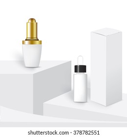 serum bottle on white background