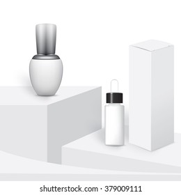 serum bottle on white background