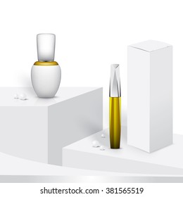 serum bottle on white background