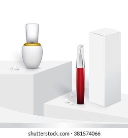 serum bottle on white background