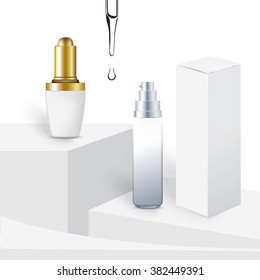 serum bottle on white background