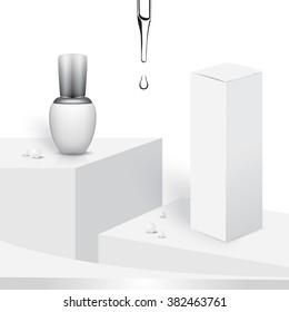 serum bottle on white background