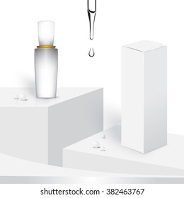 serum bottle on white background