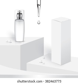 serum bottle on white background