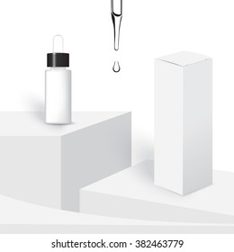 serum bottle on white background