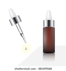 serum bottle on white background
