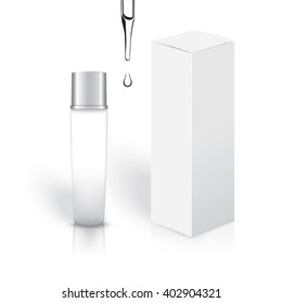 serum bottle on white background