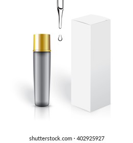 serum bottle on white background
