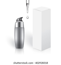 serum bottle on white background