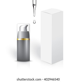 serum bottle on white background