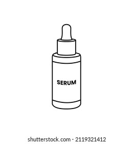 Serum Bottle Outline Icon Illustration on Isolated White Background Suitable for Beauty, Saloon, Healthcare