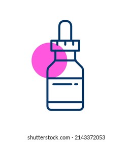 Serum in einer Flasche. Pixel perfektes, bearbeitbares Strichsymbol