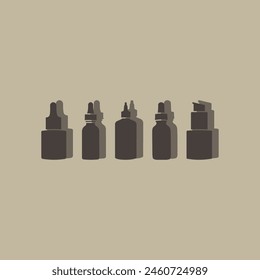 ilustración de una botella de suero para la piel facial