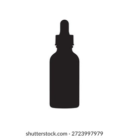 Silueta de botella de suero Ilustración vectorial sobre fondo blanco
