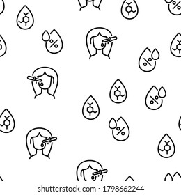 Serum And Cosmetic Vector Seamless Pattern Thin Line Illustration